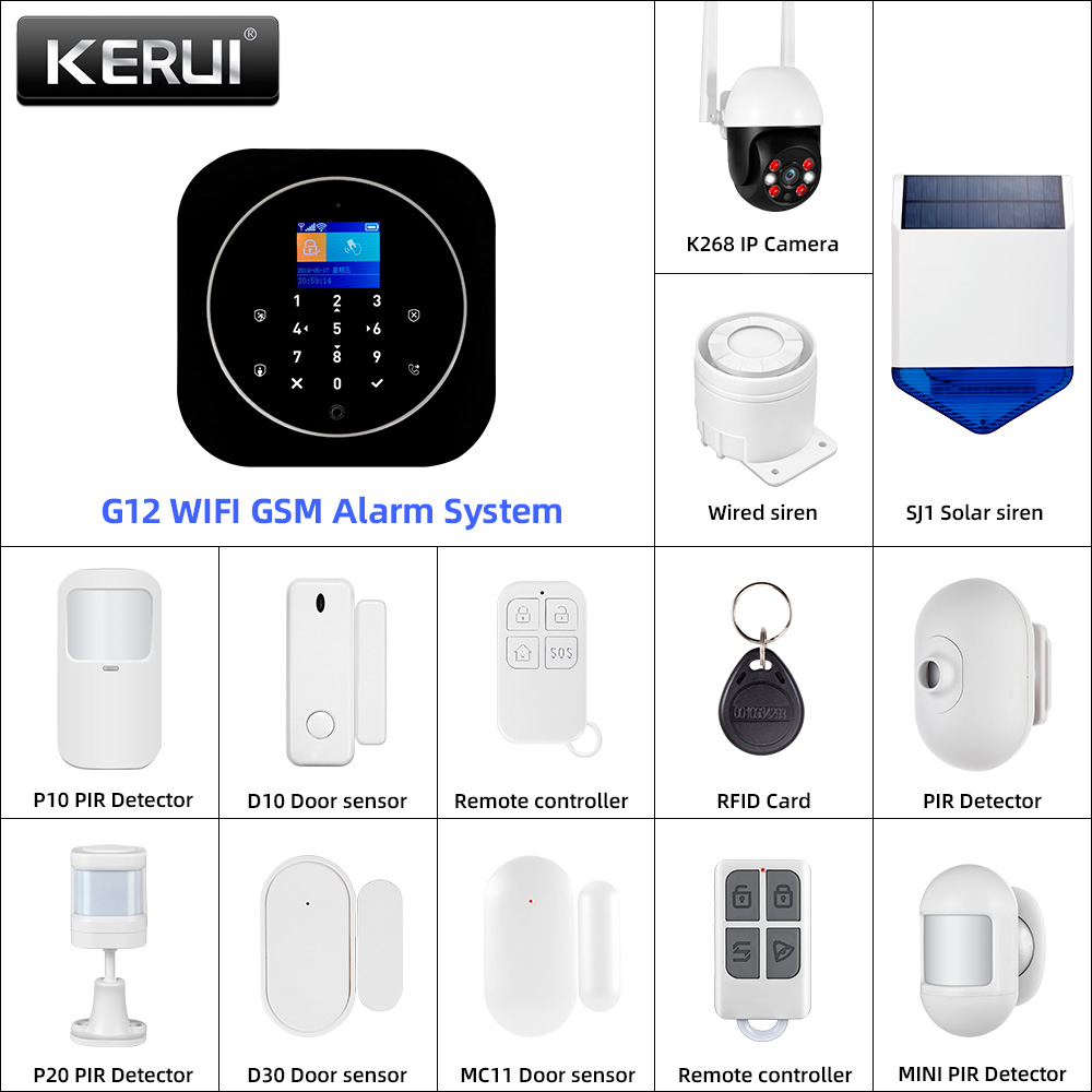 Home Automation Diy - KERUI G12 2G Wifi Draadloos Alarmsysteem