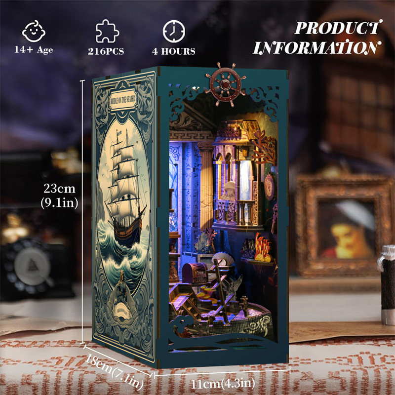 Home Automation Diy Kit - 3D Houten DIY Boekensteunpuzzel Handgemaakte Mini