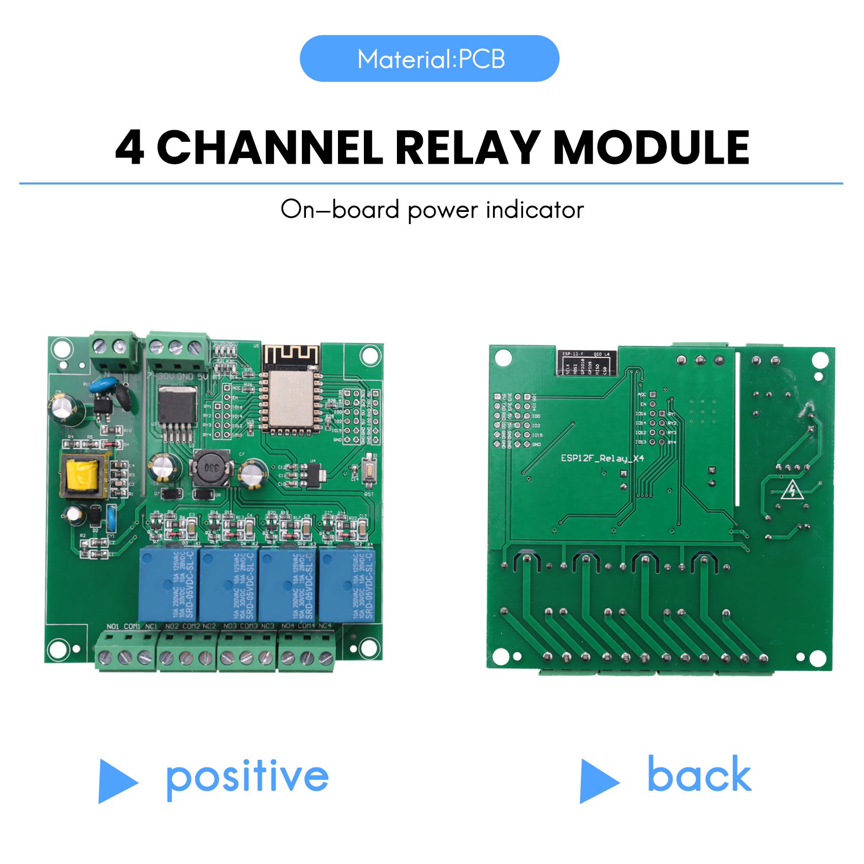 Relay 8 Channel Board - SCLS ESP8266 Draadloze WIFI 4 Kanaals