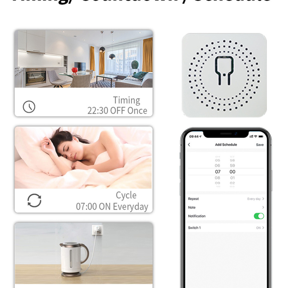 Diy Smart Home Automation Devices - Smart Home WiFi-schakelmodule 16A Mini Draadloze