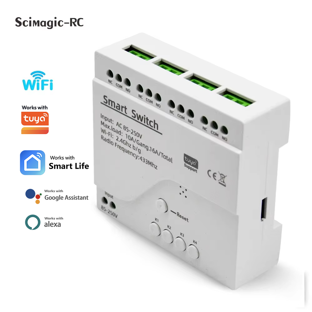 Home Automation Technology - Slimme schakelaar 4-kanaals relaismodule huisautomatisering DC