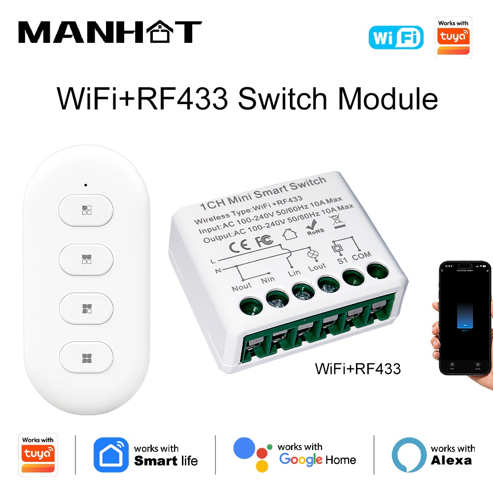 Tuya WIFI 10A slimme lichtscha - Home Automation Diy recensie en prijs