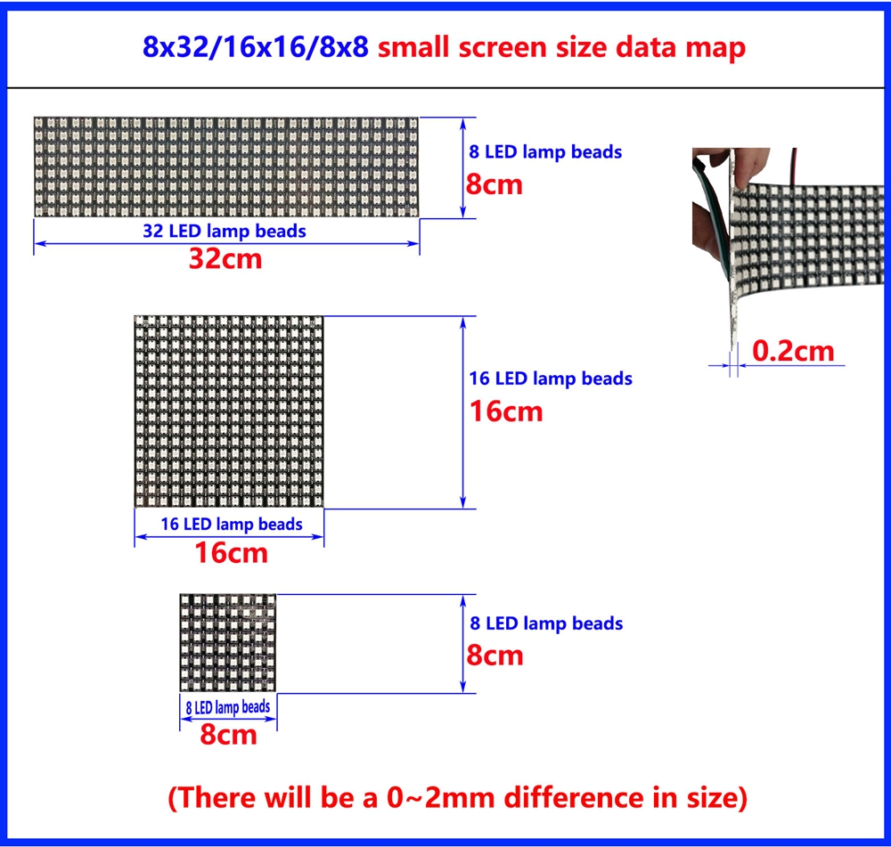 DC5V WS2812B 8*8 16*16 8*32 Fl - Rgb Led Matrix 8X8 recensie en prijs