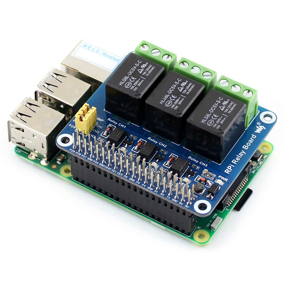 Waveshare 5V 3-kanaals relaism - Pi Zero W Board recensie en prijs