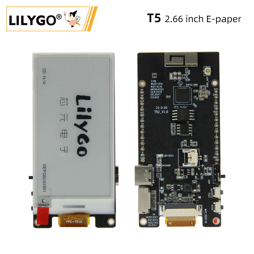 LILYGO® TTGO T5 2.66-Inch E-Pa - Home Automation Arduino recensie en prijs