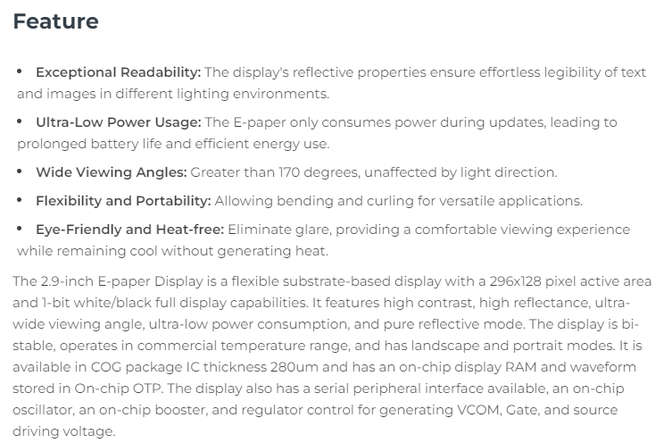 104990852 2,9-inch flexibel zw - Display Epaper 2.9 recensie en prijs